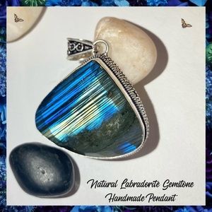 WOW Natural Labradorite Gemstone Handmade Pendant
